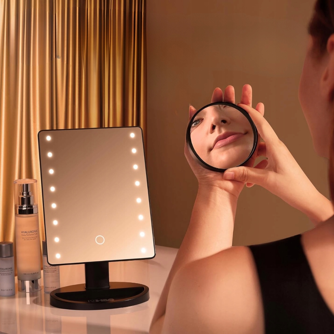 Lusterko Kosmetyczne LED z Powiększeniem 10x - Regulowane i Stylowe - obrazek 4