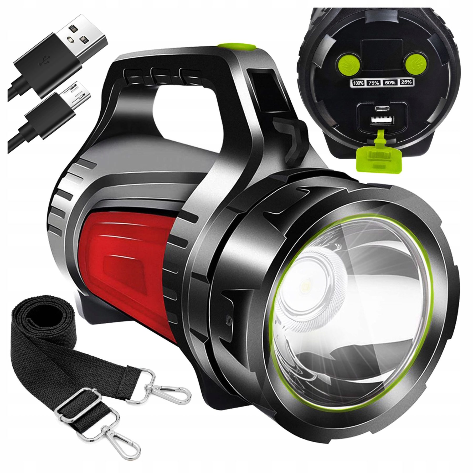 LATARKA LED + MOCNA WODOODPORNA SZPERACZ | USB AKMULATOR LAMPA PRO 1200 lm - obrazek 12
