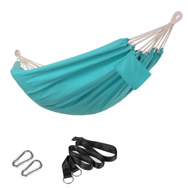 Hamak Podwójny 210x150 cm, 300 kg - Kompletny zestaw na Taras i Kemping