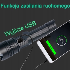 LATARKA LED + MOCNA WODOODPORNA SZPERACZ | USB AKMULATOR LAMPA PRO 1500 lm - obrazek 10