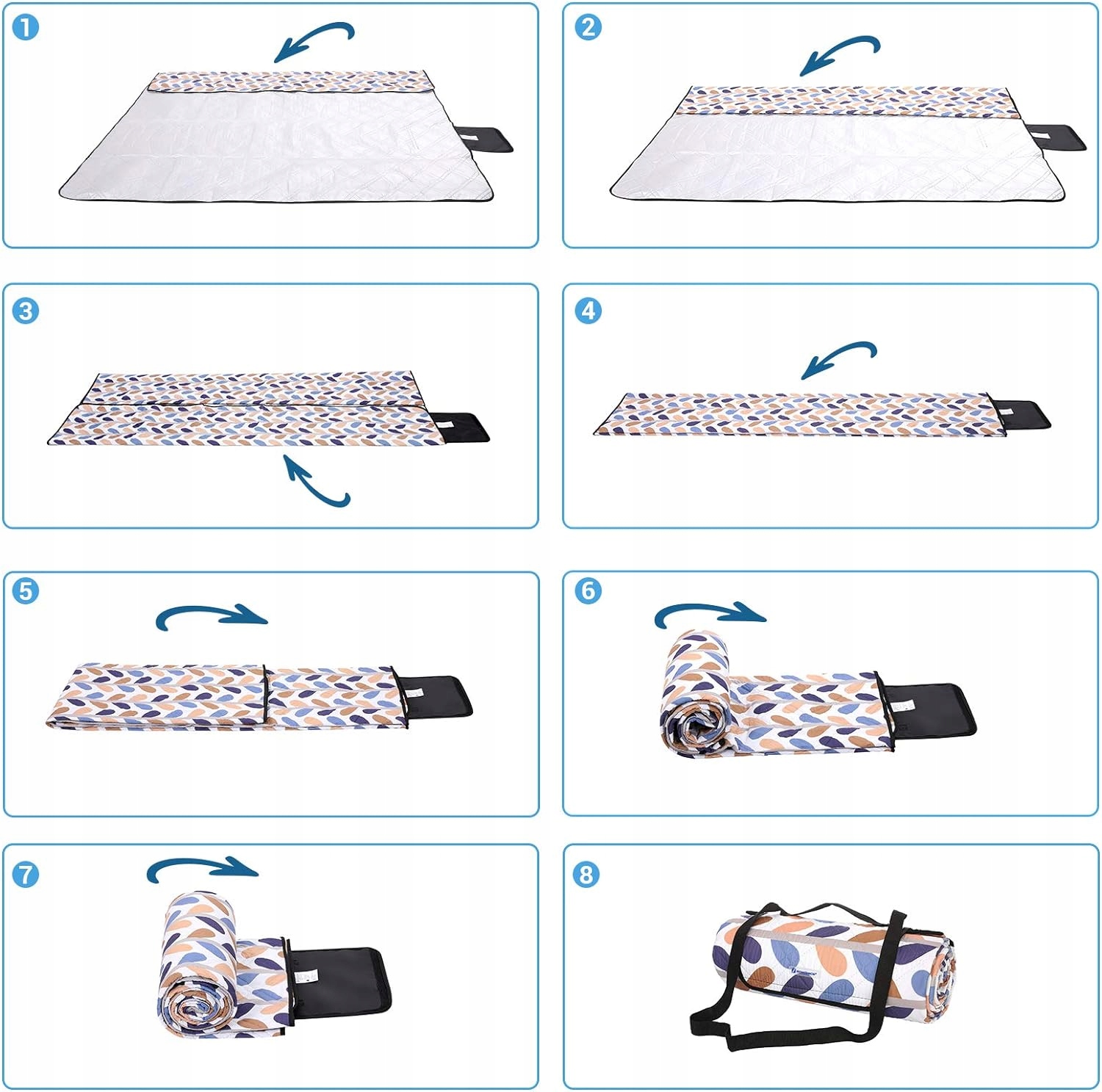 KOC PIKNIKOWY TERMICZNY DUŻY 200x200 cm WODOODPORNY MATA PLAŻOWA PARK GRILL - obrazek 6