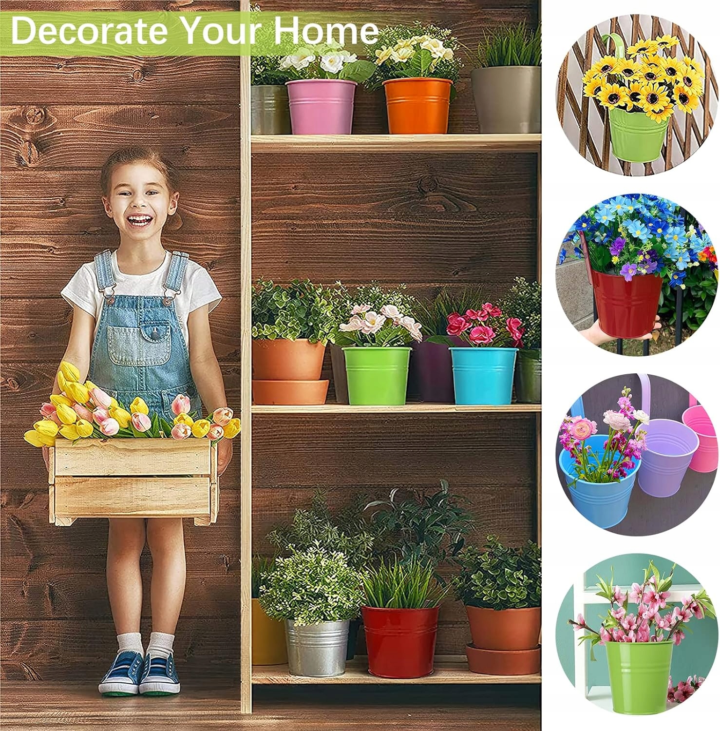 10 SZT. DONICZKA OGRODOWA BALKONOWA WKŁAD KOLOROWA Z HAKIEM WISZĄCE - obrazek 6