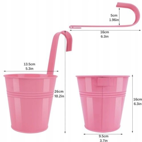 10 SZT. DONICZKA OGRODOWA BALKONOWA WKŁAD KOLOROWA Z HAKIEM WISZĄCE - obrazek 4