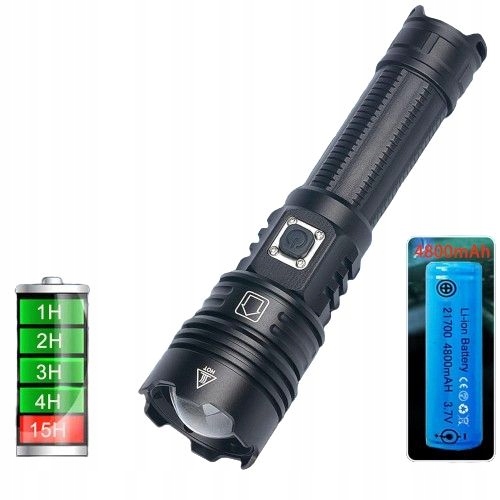 LATARKA LED + MOCNA WODOODPORNA SZPERACZ | USB AKMULATOR LAMPA PRO 1500 lm - obrazek 15