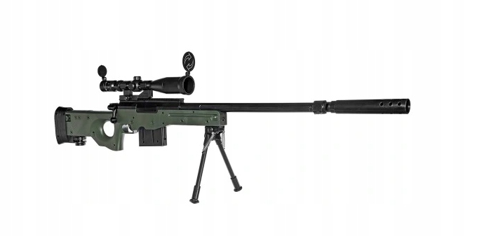 KARABIN PISTOLET SNAJPERSKI AWP NA KULKI + LASER LUNETA GUN - obrazek 5