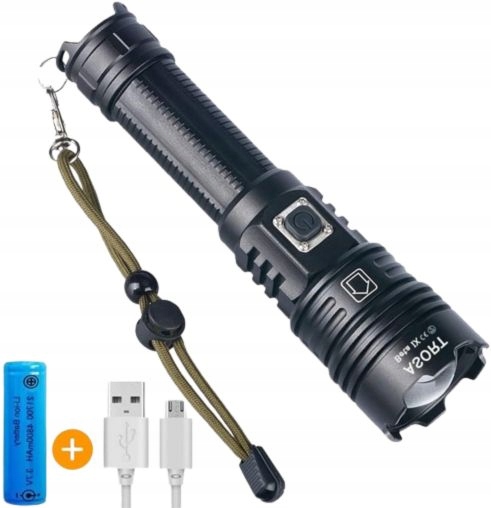 LATARKA LED + MOCNA WODOODPORNA SZPERACZ | USB AKMULATOR LAMPA PRO 1500 lm