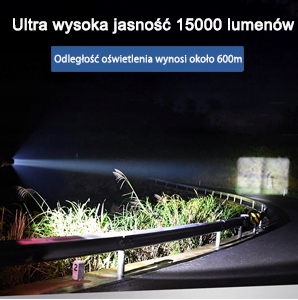 LATARKA LED + MOCNA WODOODPORNA SZPERACZ | USB AKMULATOR LAMPA PRO 1500 lm - obrazek 8