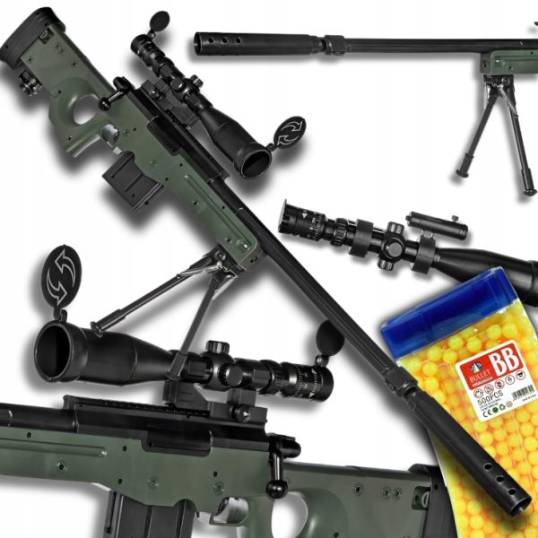 KARABIN PISTOLET SNAJPERSKI AWP NA KULKI + LASER LUNETA GUN