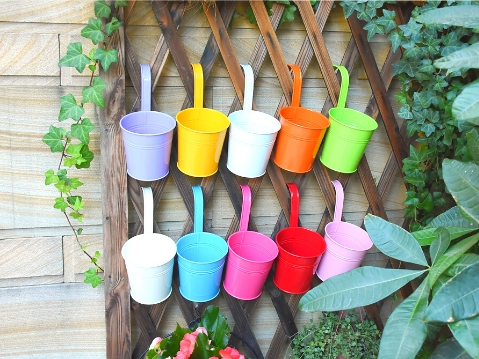 10 SZT. DONICZKA OGRODOWA BALKONOWA WKŁAD KOLOROWA Z HAKIEM WISZĄCE - obrazek 8