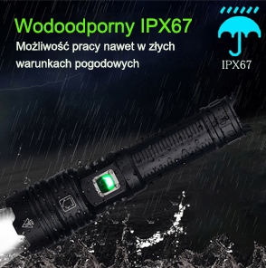 LATARKA LED + MOCNA WODOODPORNA SZPERACZ | USB AKMULATOR LAMPA PRO 1500 lm - obrazek 11