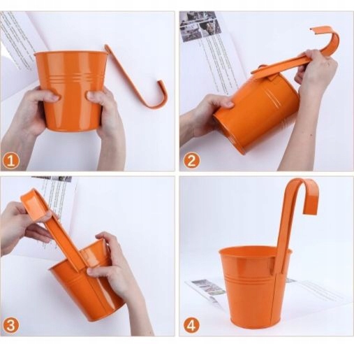 10 SZT. DONICZKA OGRODOWA BALKONOWA WKŁAD KOLOROWA Z HAKIEM WISZĄCE - obrazek 5