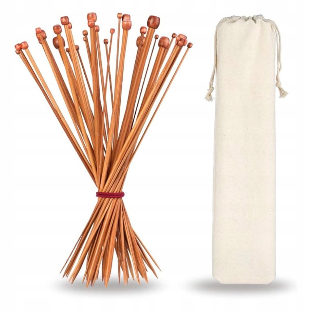 H&S Zestaw igieł bambusowych do robienia na drutach, 36 szt., dla każdego