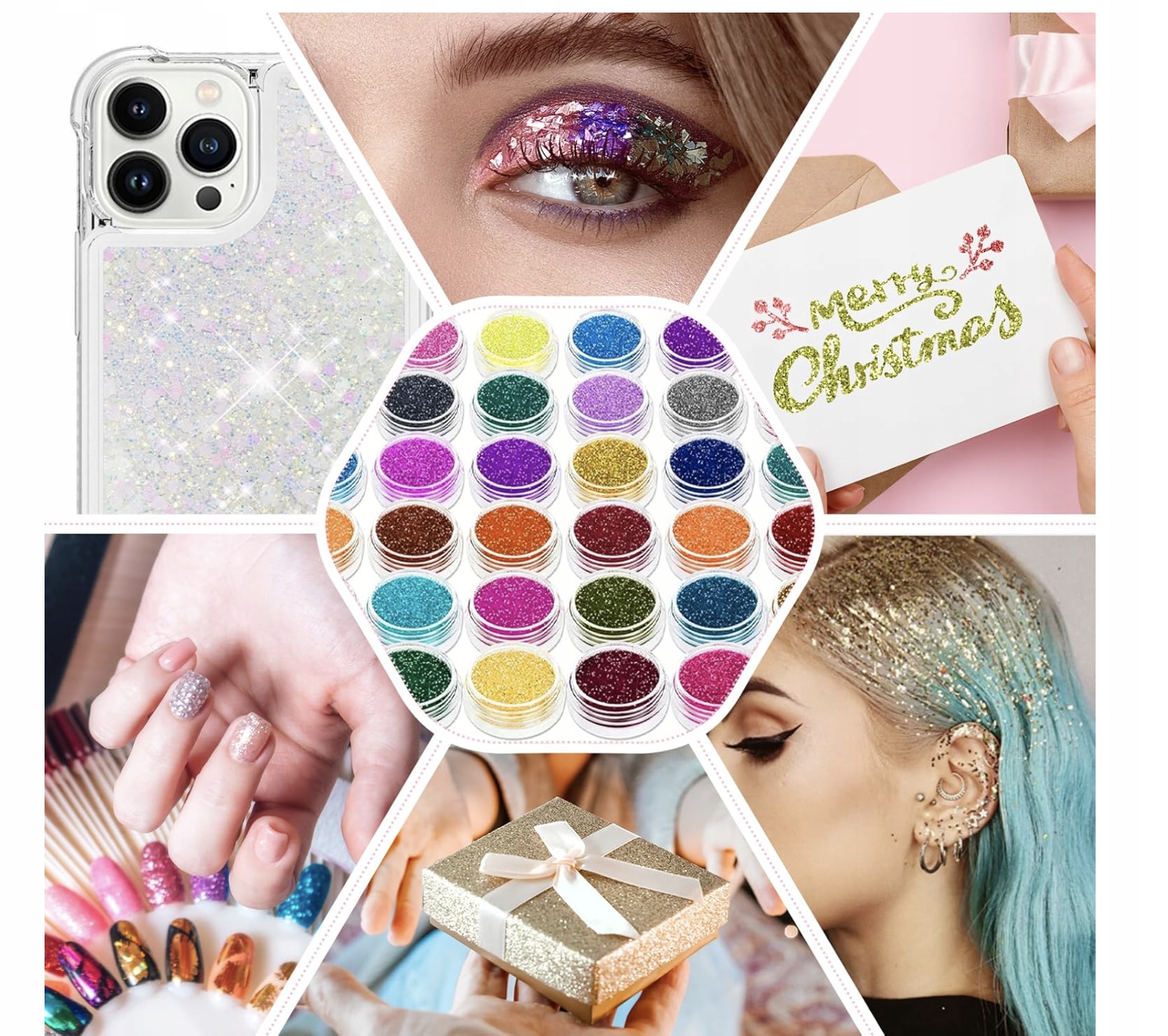 Zestaw Brokatowych Tatuaży Dla Dziewczynek 36 Kolorów 220 Szablonów 3 kleje - obrazek 3