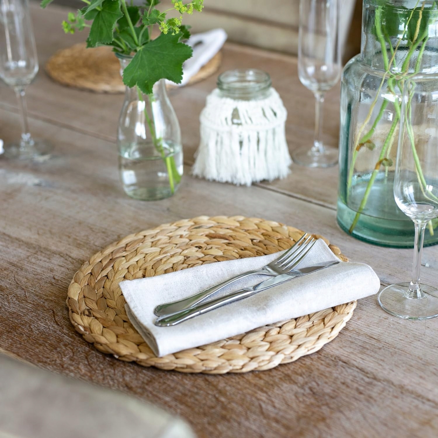 ZESTAW PODKŁADEK STOŁOWYCH | OKRĄGŁY | PLECIONY Z HIACYNTU WODNEGO| 6 SZT - obrazek 13
