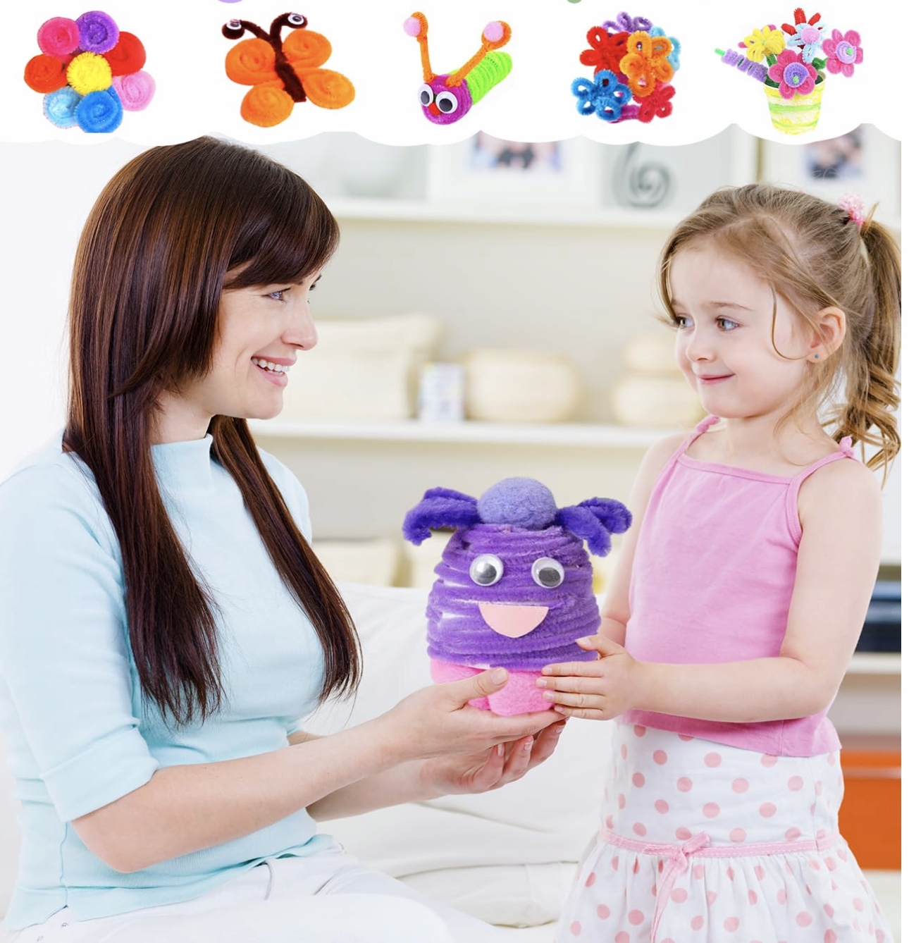 400 Kolorowych Rurek do Czyszczenia Rur z Oczkami i Pomponami 27 Kolorów - obrazek 6