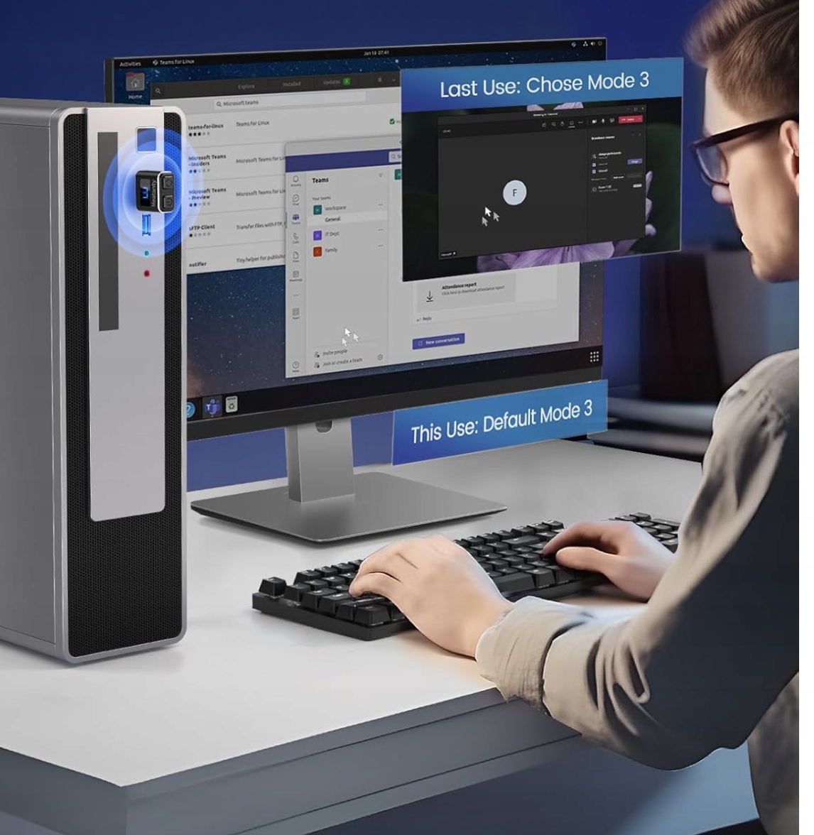 Metalowy Mouse Jiggler 3 Tryby LED Włącznik USB 5V Plug & Play Windows Mac - obrazek 5