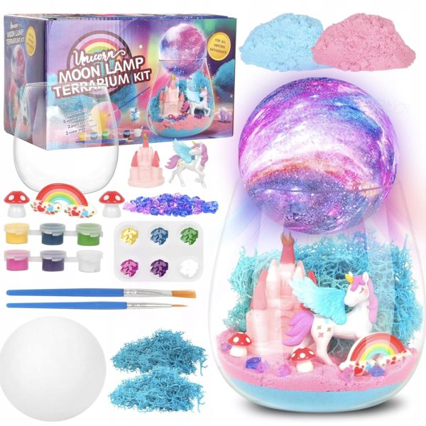 Lampa Księżycowa DIY Akcesoria Do Malowania Terrarium Jednorożec Farbki