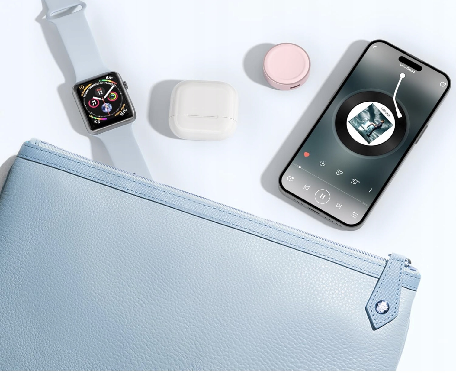 Magnetyczna Ładowarka do Apple Watch USB-C & Lightning Bezprzewodowa Różowa - obrazek 5