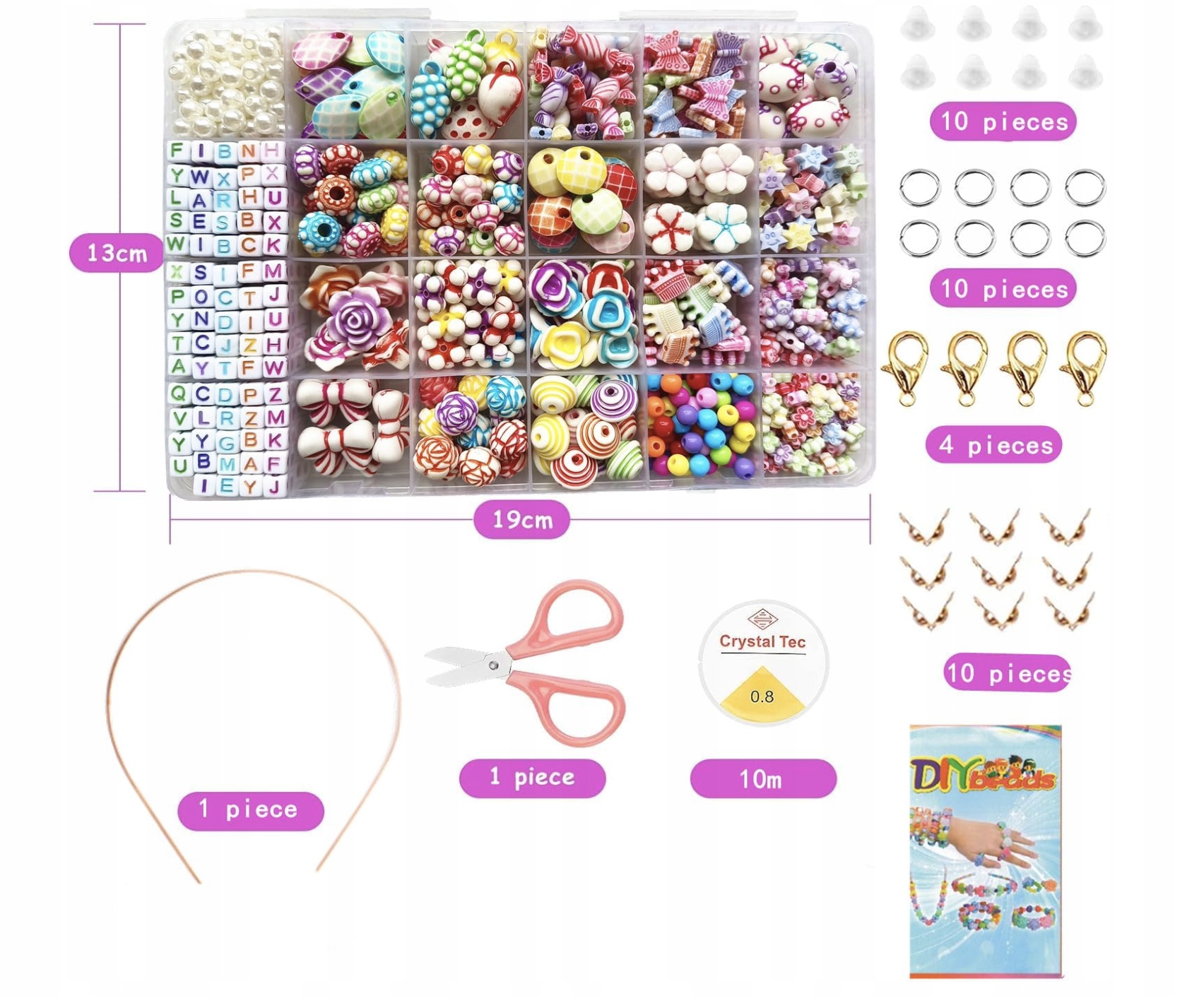 Zestaw Koralików DIY 550 szt. Tworzenie Biżuterii dla Dzieci Koraliki - obrazek 3