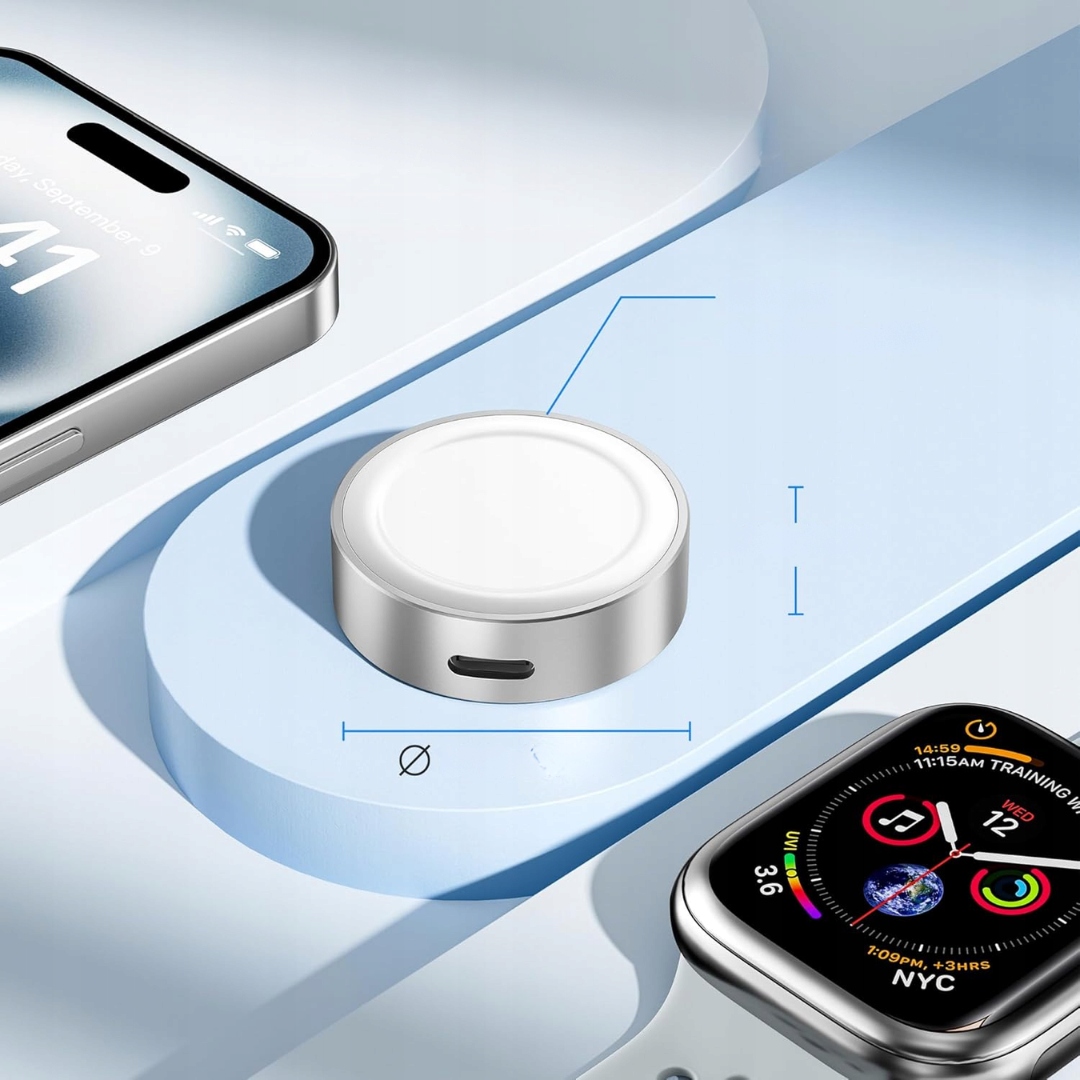 Magnetyczna Ładowarka do Apple Watch USB-C & Lightning Bezprzewodowa - obrazek 6