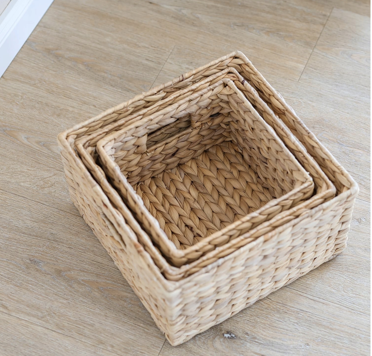 Kosz Do Przechowywania Z Hiacyntu Zestaw 3 sztuk Na Kosmetyki Drobiazgi - obrazek 8