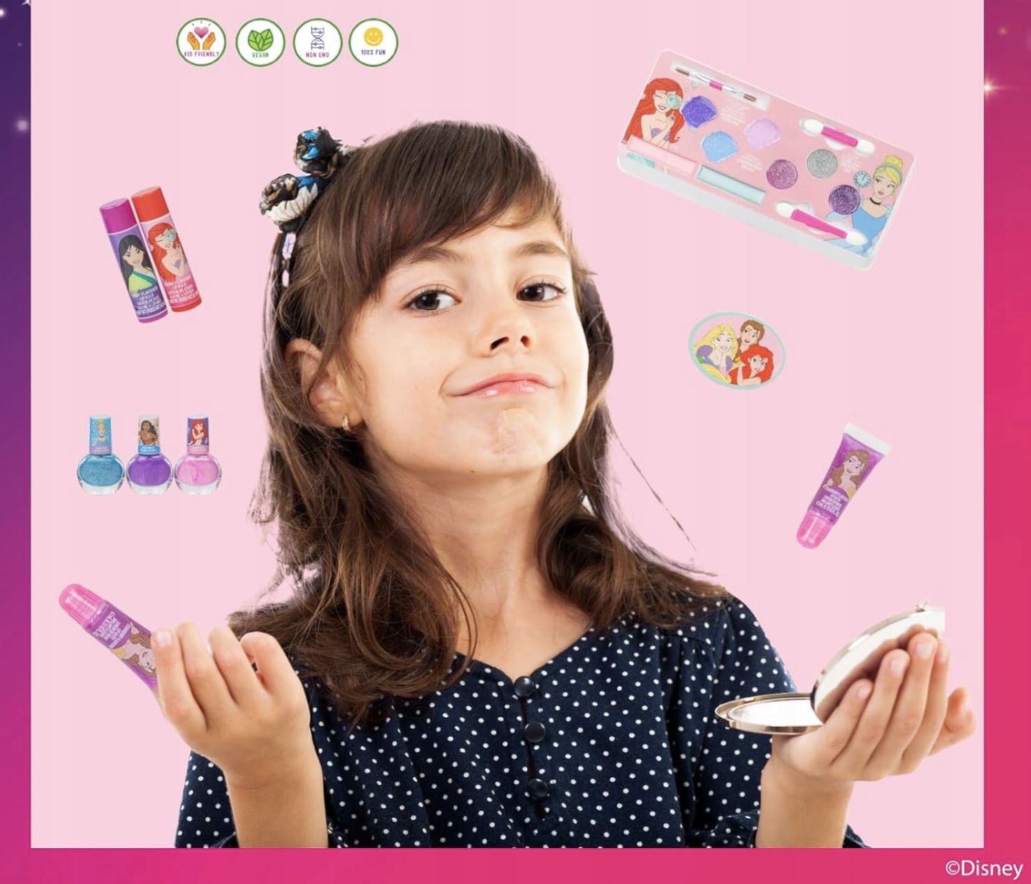 Zestaw Kosmetyczny Dla Dziewczynek Etui Podróżne Błyszczyki Lakier Pędzle - obrazek 5