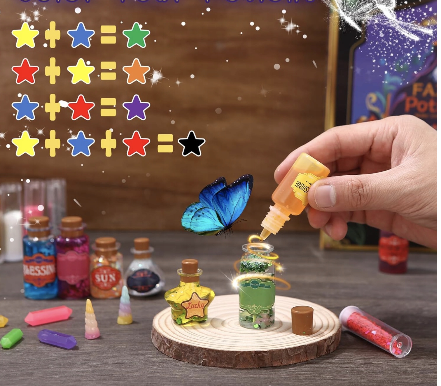 Zestaw Mikstur DIY dla Dzieci 22Kolorowe Eliksiry Naukowe Odkrycia Wróżkowe - obrazek 3