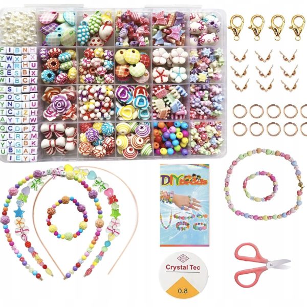 Zestaw Koralików DIY 550 szt. Tworzenie Biżuterii dla Dzieci Koraliki