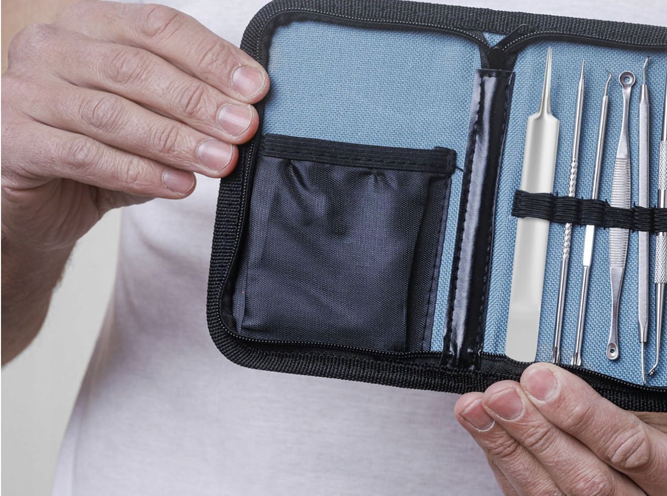 Zestaw do Usuwania Zaskórników 7Szt Wyciskanie Pryszczy Wągrów Stal - obrazek 4