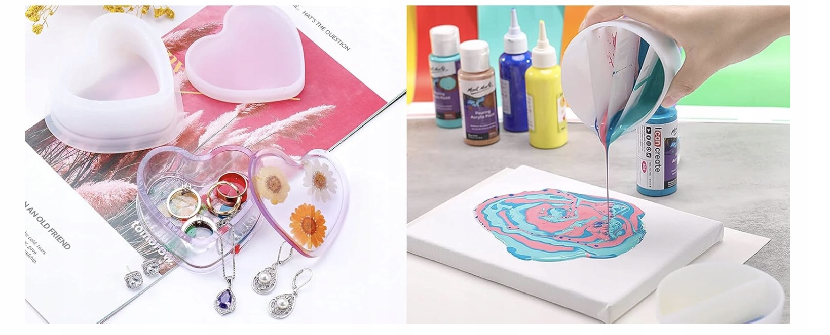 Formy Silikonowe Do Żywicy Epoksydowej 50 Sztuk Zestaw DIY Odlewy Akcesoria - obrazek 6