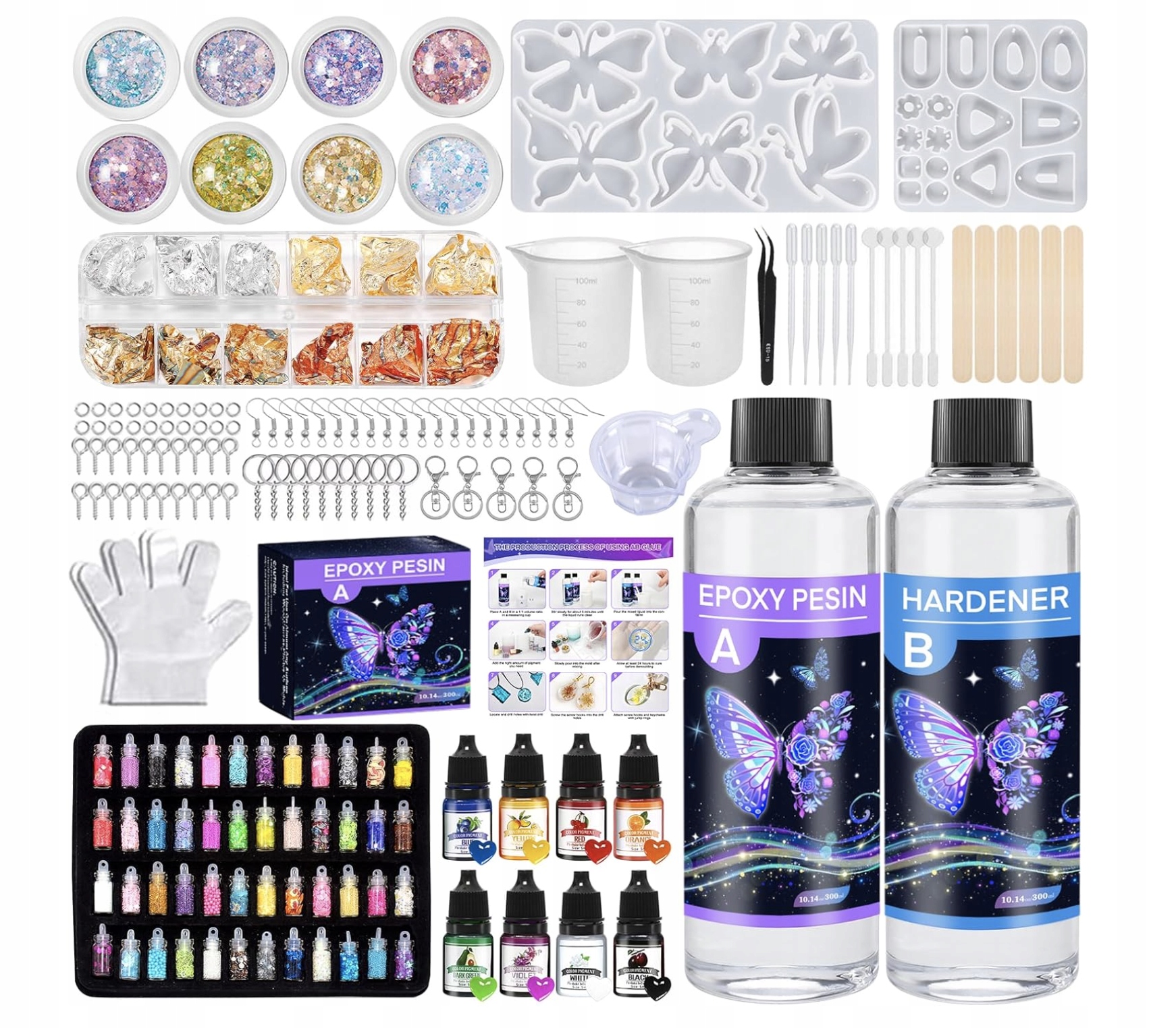 Żywica Epoksydowa 500ml z Utwardzaczem Bez Pęcherzyków Motyl DIY