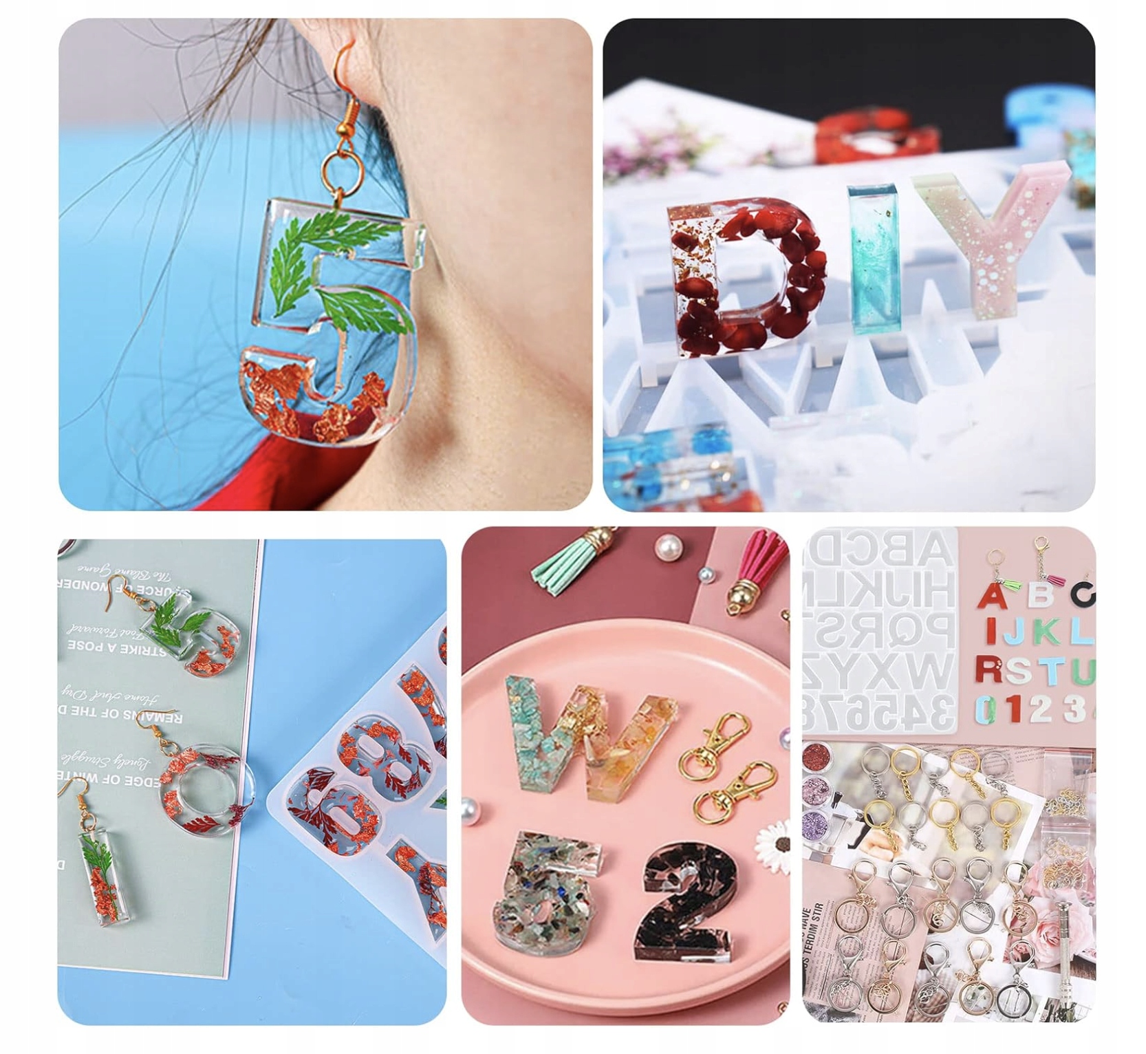 Zestaw Do Odlewania Żywicy Epoksydowej 300 sztuk silikonowe foremki Liter - obrazek 4