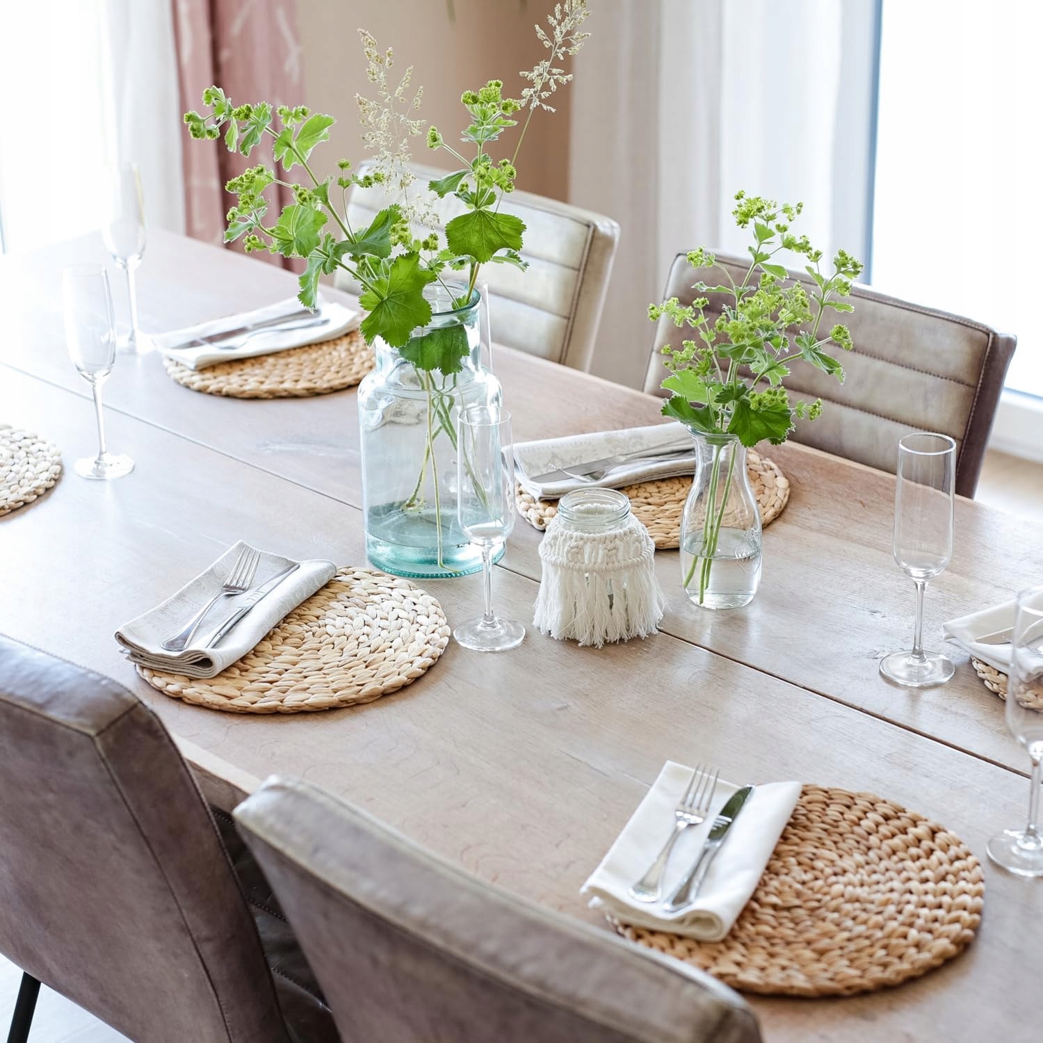 ZESTAW PODKŁADEK STOŁOWYCH | OKRĄGŁY | PLECIONY Z HIACYNTU WODNEGO| 6 SZT - obrazek 12