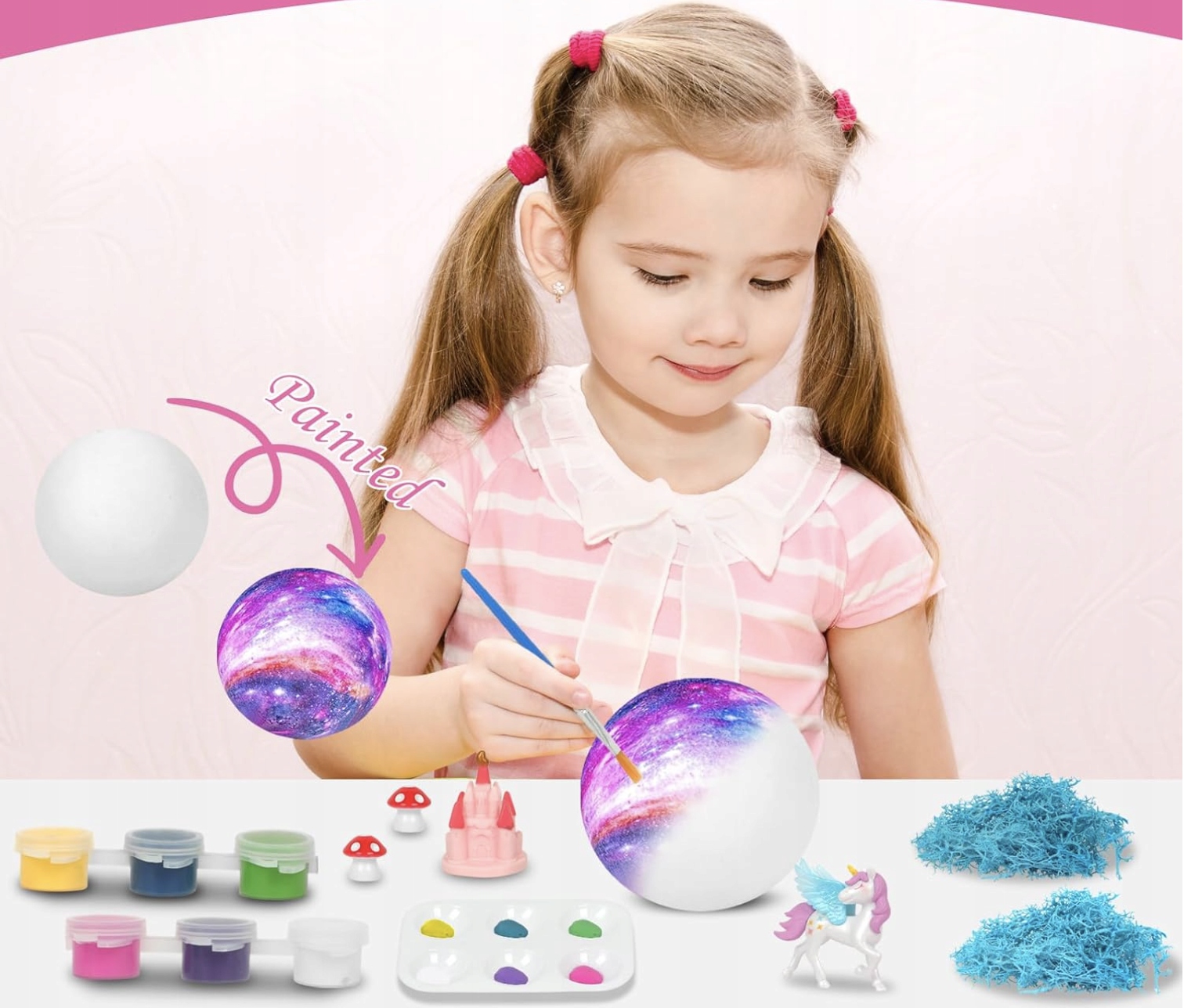 Lampa Księżycowa DIY Akcesoria Do Malowania Terrarium Jednorożec Farbki - obrazek 3