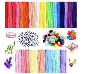 400 Kolorowych Rurek do Czyszczenia Rur z Oczkami i Pomponami 27 Kolorów