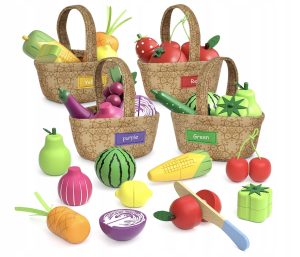 Zestaw Akcesoriów Kuchennych i Sklepowych dla Dzieci 3+ Montessor Drewniany