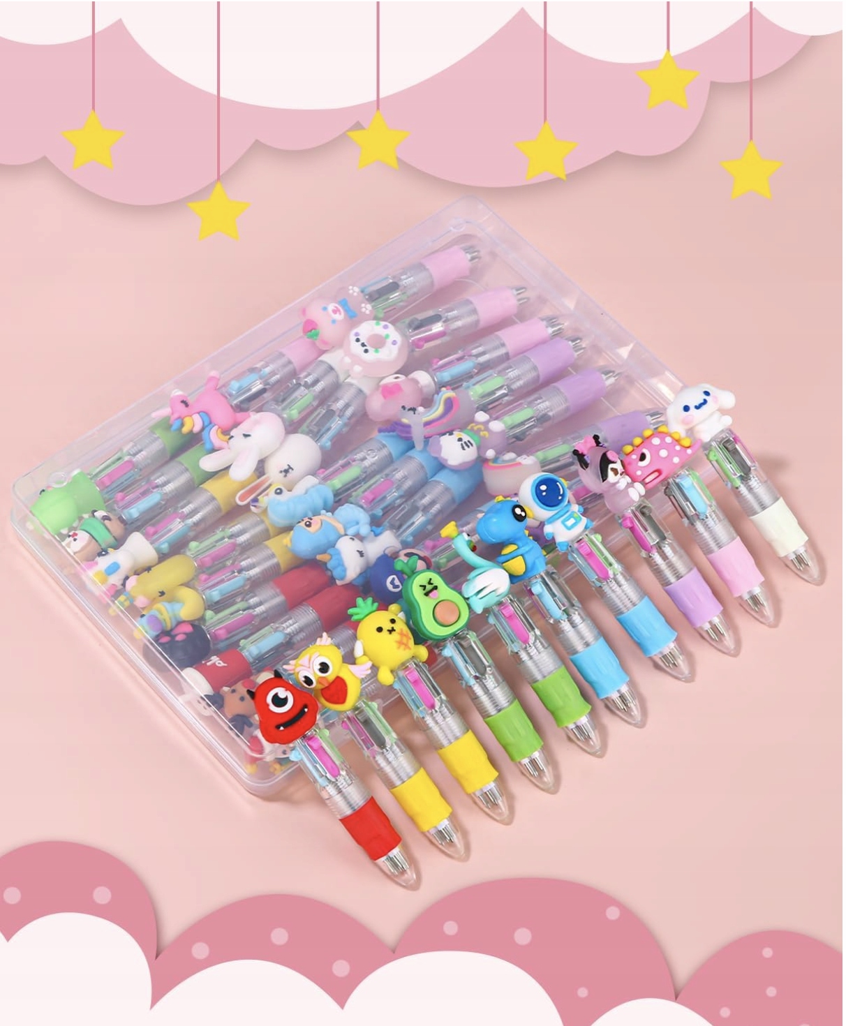 Długopisy 4w1 Dla Dzieci Wielokolorowe Zestaw 34 szt. Zwierzęta Do Szkoły - obrazek 4