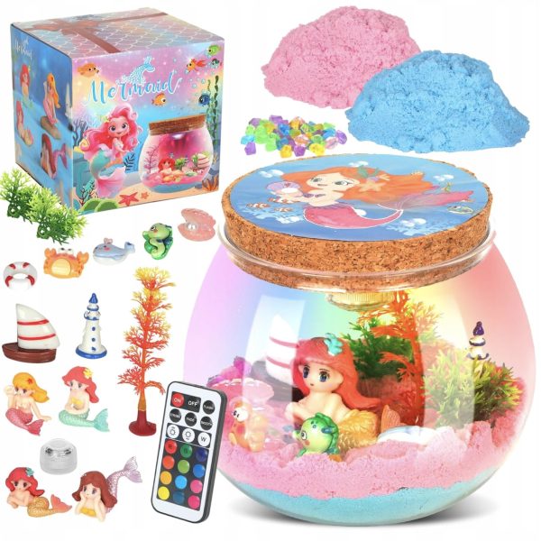 Lampka Nocna Syrenka DIY dla Dziewczynki Zestaw Zrób To Sam z Pilotem LED