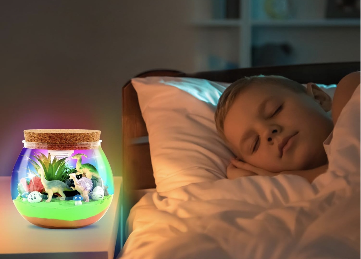 Zestaw DIY Terrarium Dinozaury Piasek Withosent Kreatywna Lampka Nocna LED - obrazek 3