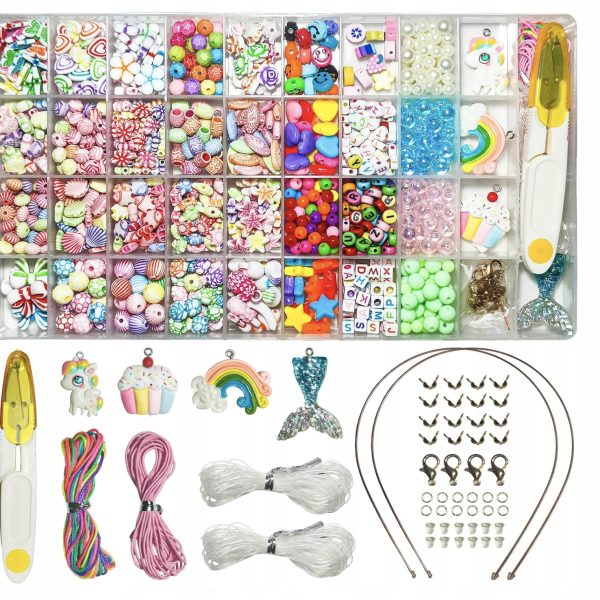 Zestaw do Tworzenia Bransoletek zCharmsami Biżuteria Naszyjnik DIY Koraliki