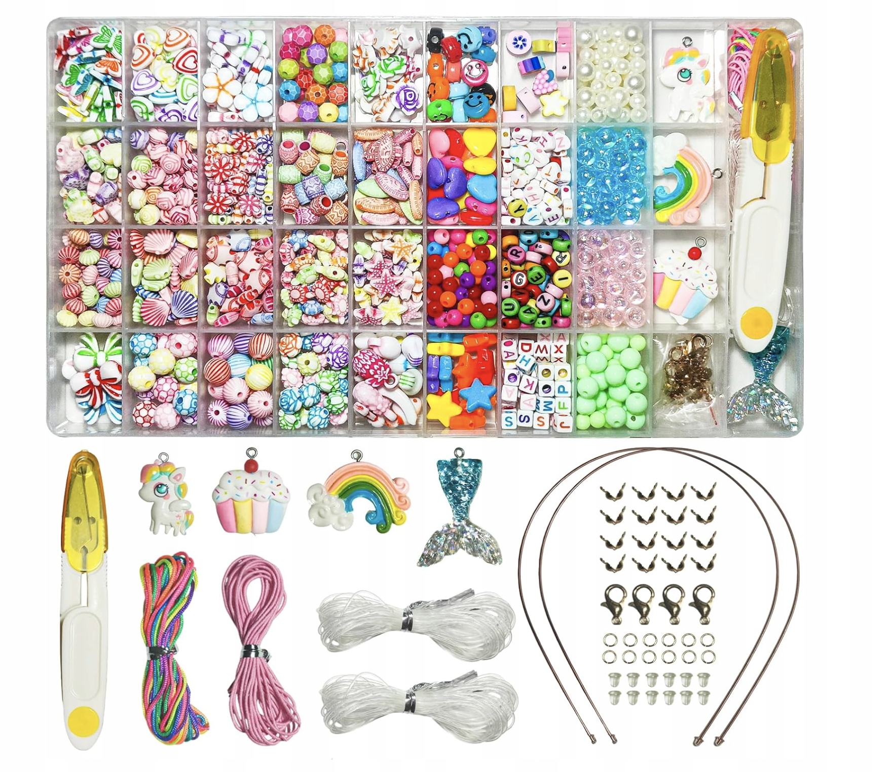 Zestaw do Tworzenia Bransoletek zCharmsami Biżuteria Naszyjnik DIY Koraliki