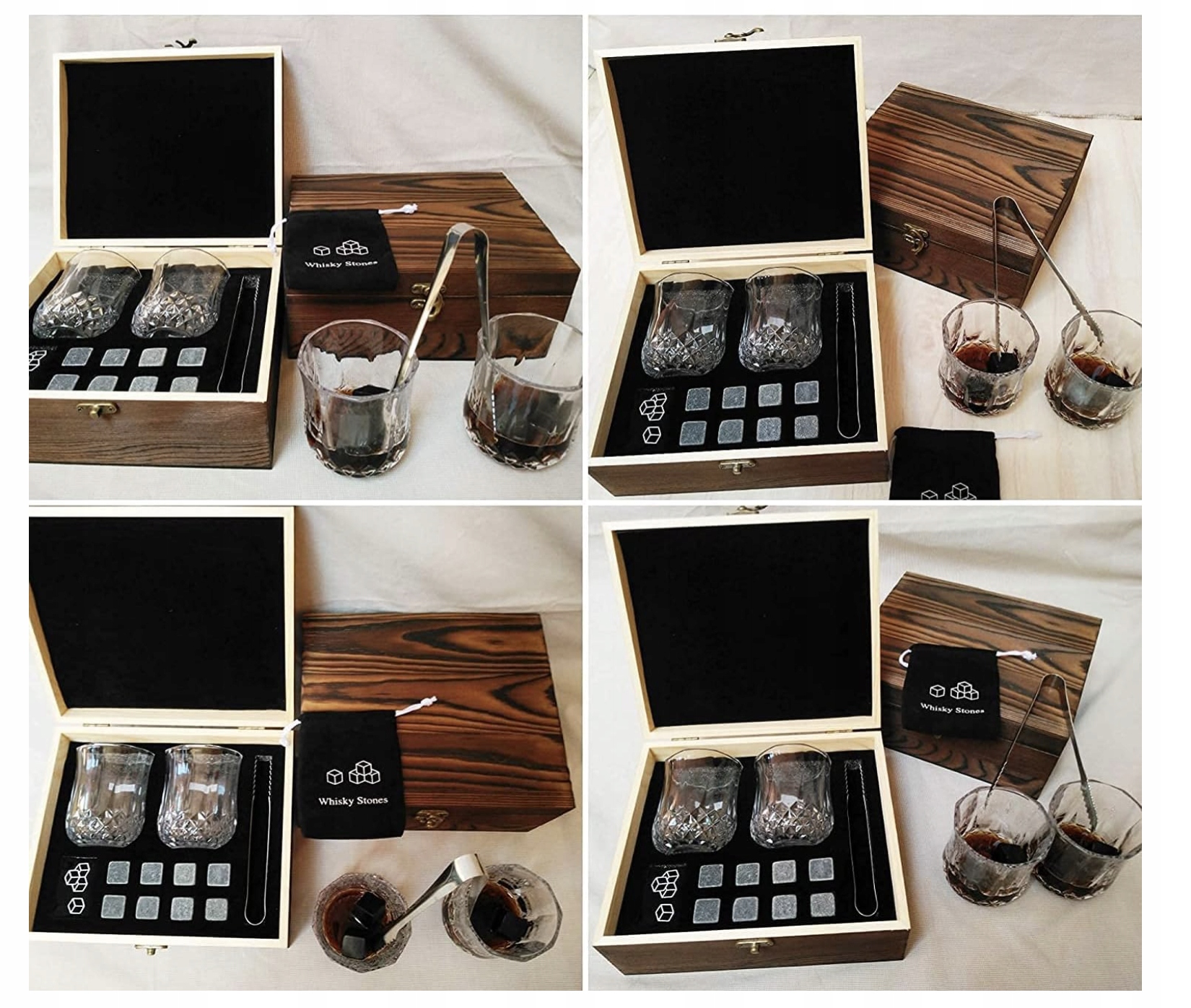 Zestaw Do Whisky Dla Mężczyzn Kamienie Granitowe + 2 Szklanki + Akcesoria - obrazek 8