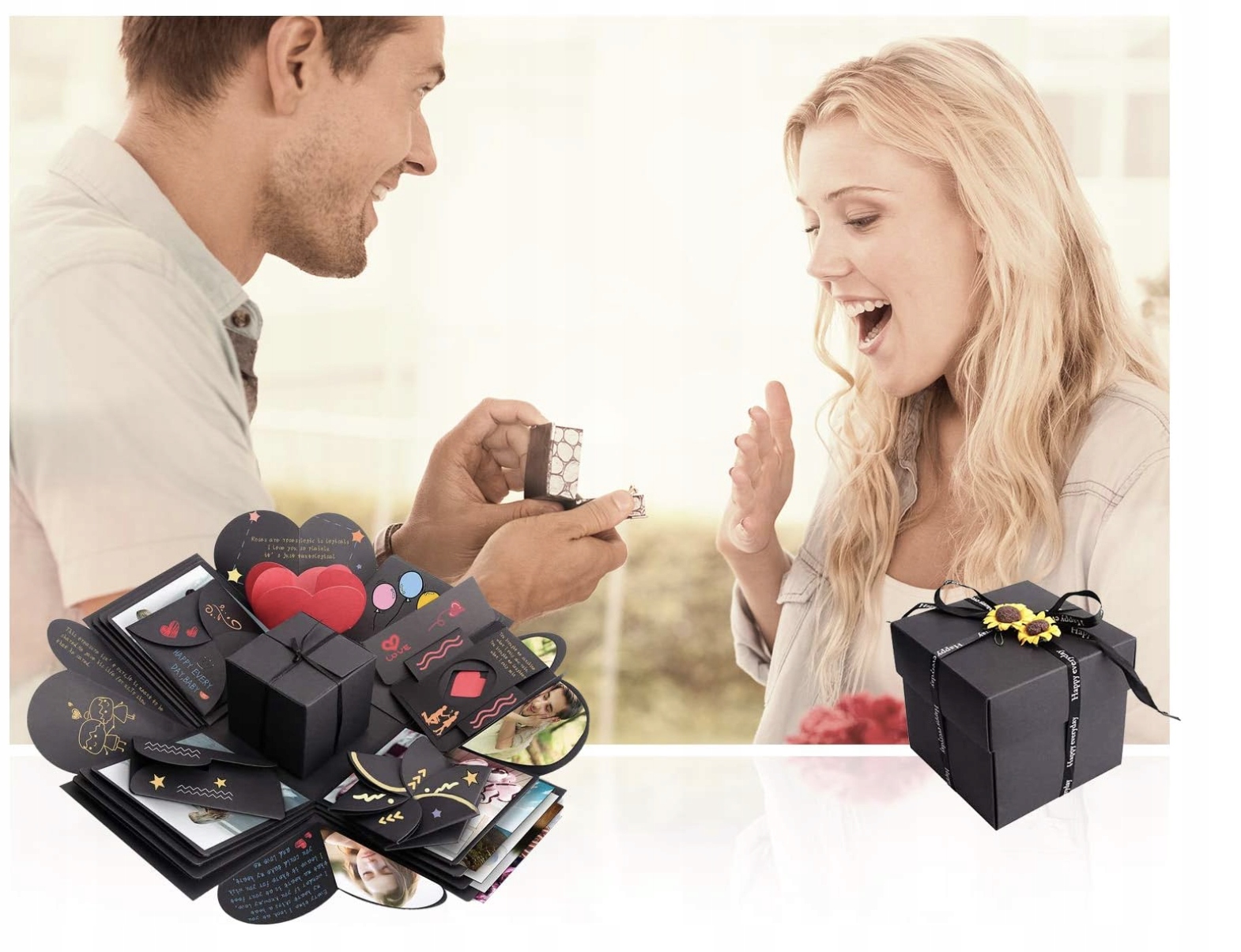 Pudełko Niespodzianka Exploding Box Na Zdjęcia Walentynki Urodziny Diy - obrazek 3