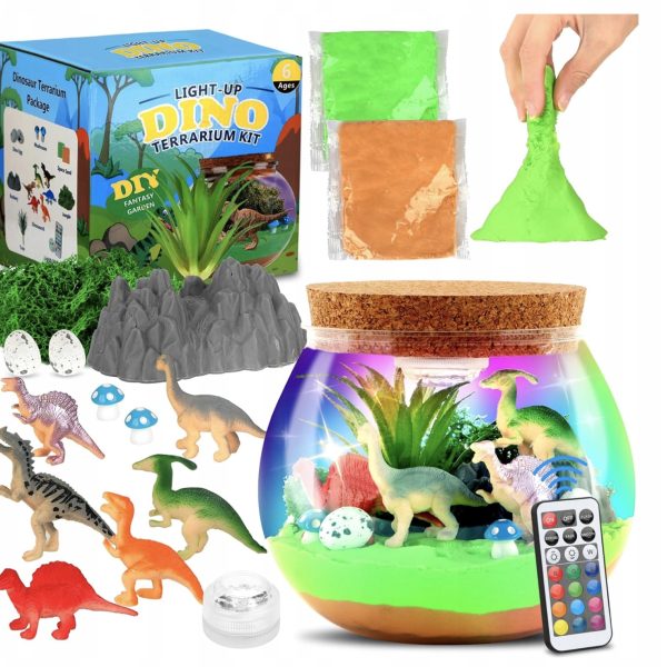 Zestaw DIY Terrarium Dinozaury Piasek Withosent Kreatywna Lampka Nocna LED