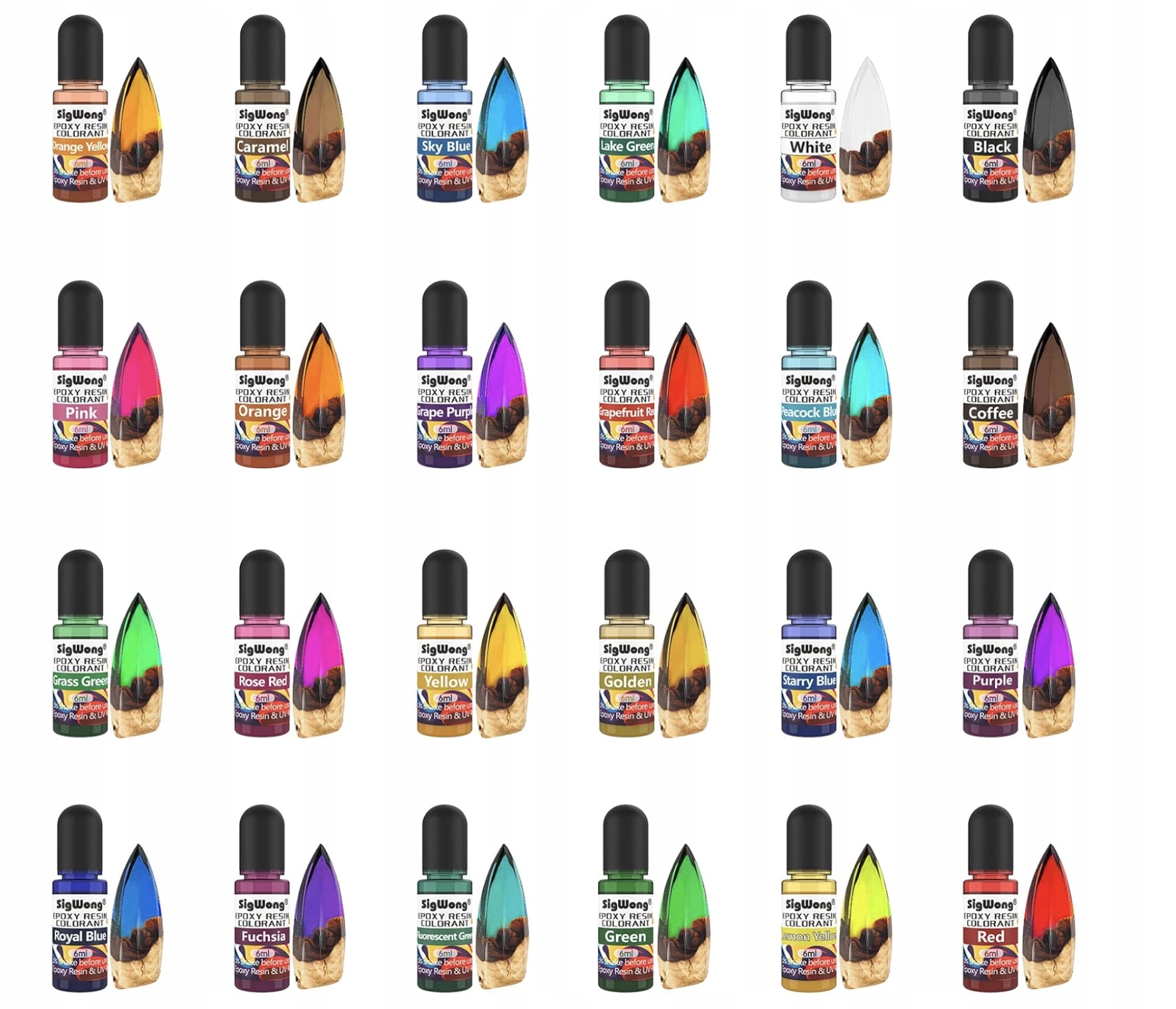 Pigmenty Do Żywicy Epoksydowej 24+6 Kolorów Brokat Akcesoria DIY - obrazek 2