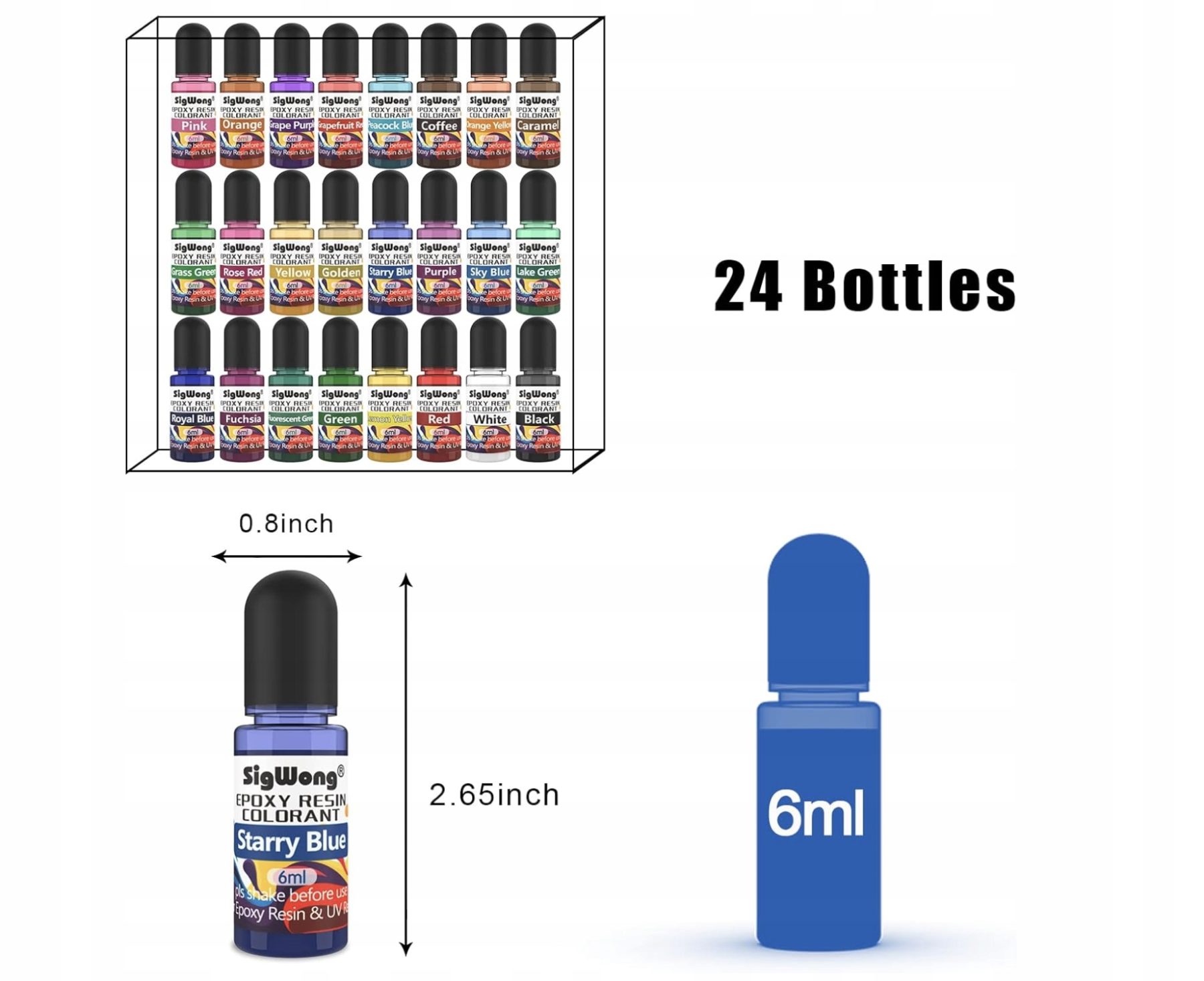 Pigmenty Do Żywicy Epoksydowej 24+6 Kolorów Brokat Akcesoria DIY - obrazek 5