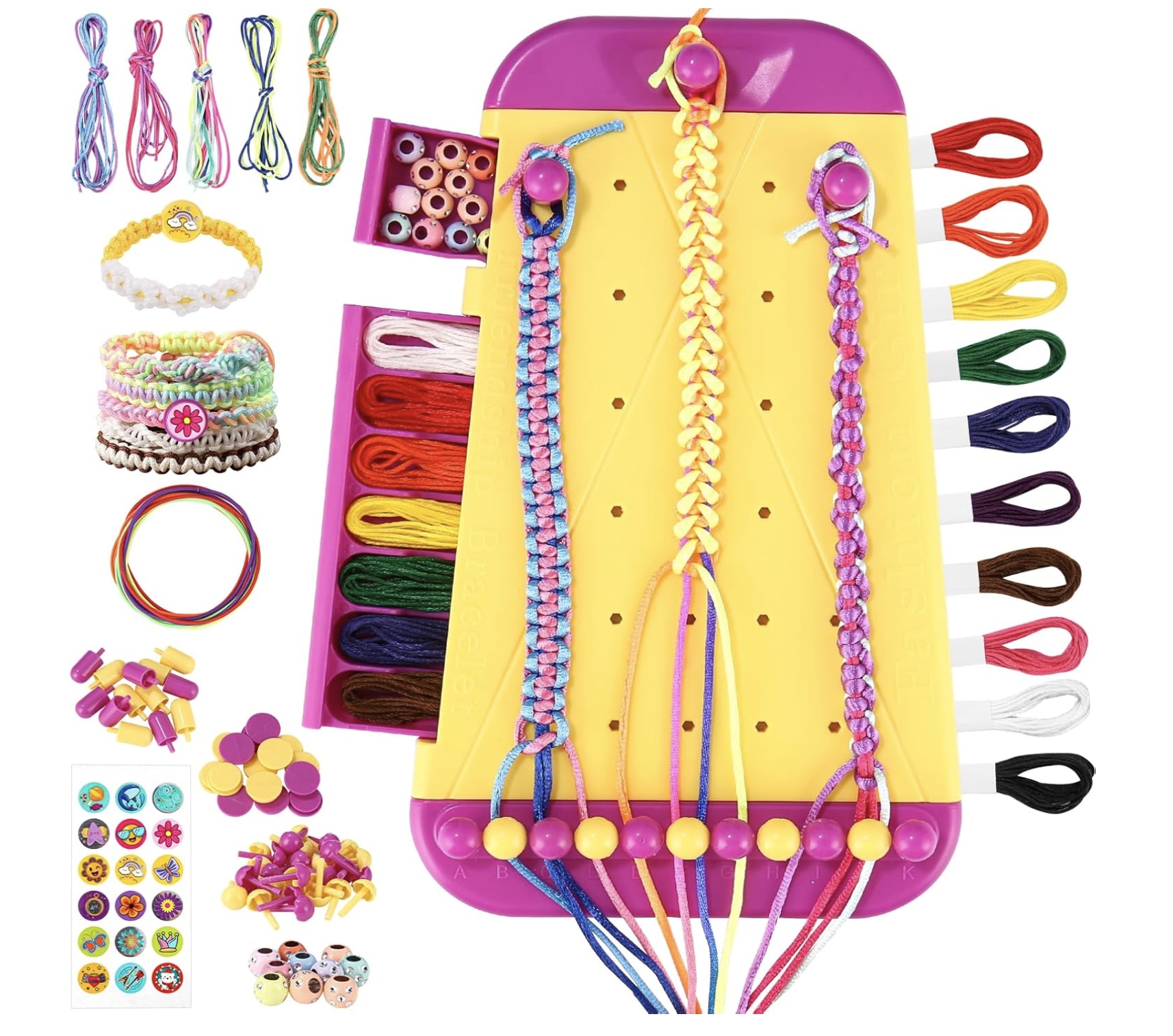 Zestaw Do Robienia Bransoletek Biżuterii z Muliny Duży Dla Dzieci Koraliki