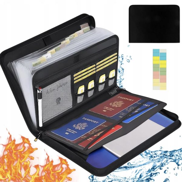 Teczka na Dokumenty A4 Ixydor 13 Przegródek Zamek Organizer Do Paszportów