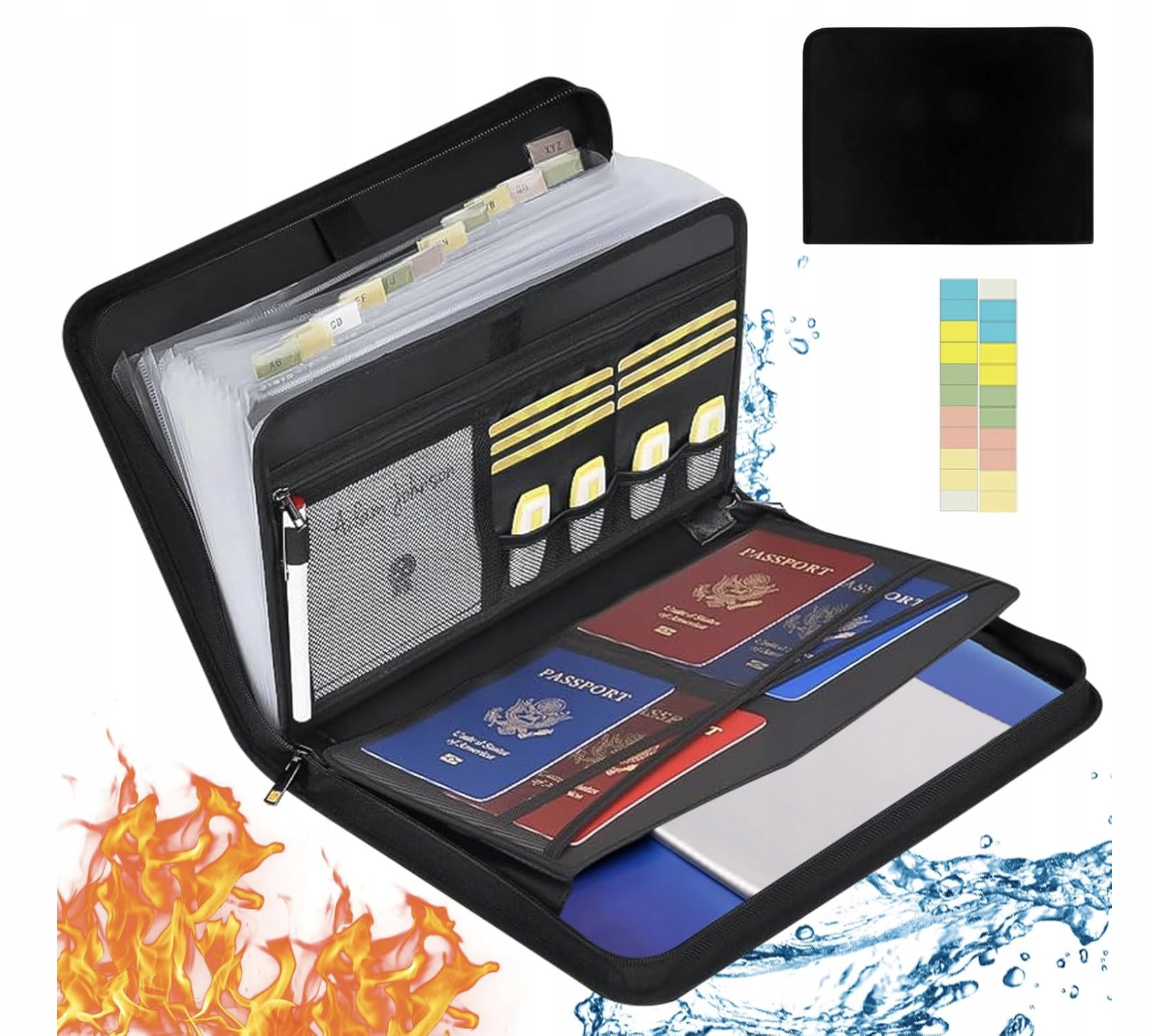 Teczka na Dokumenty A4 Ixydor 13 Przegródek Zamek Organizer Do Paszportów