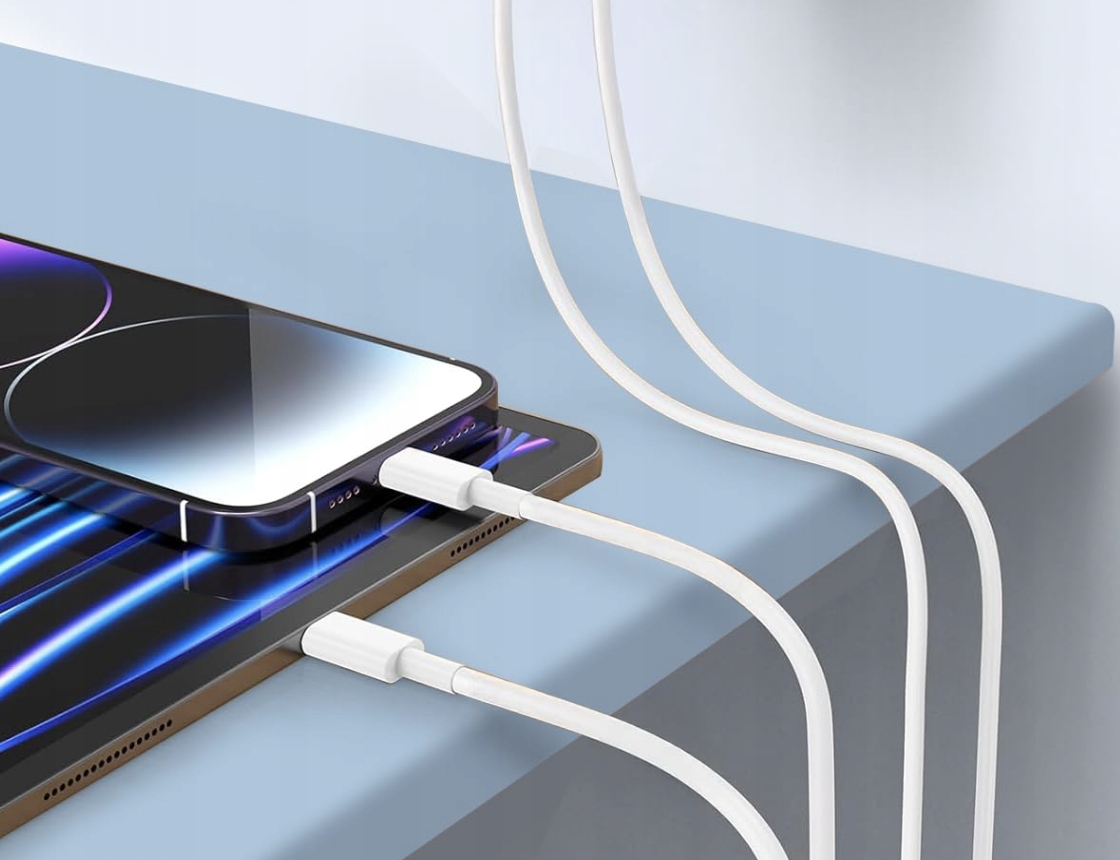 Kabel USB-C 2Pack 1M+2M Szybkie Ładowanie 60W Dla Iphone 16 15 Biały - obrazek 2